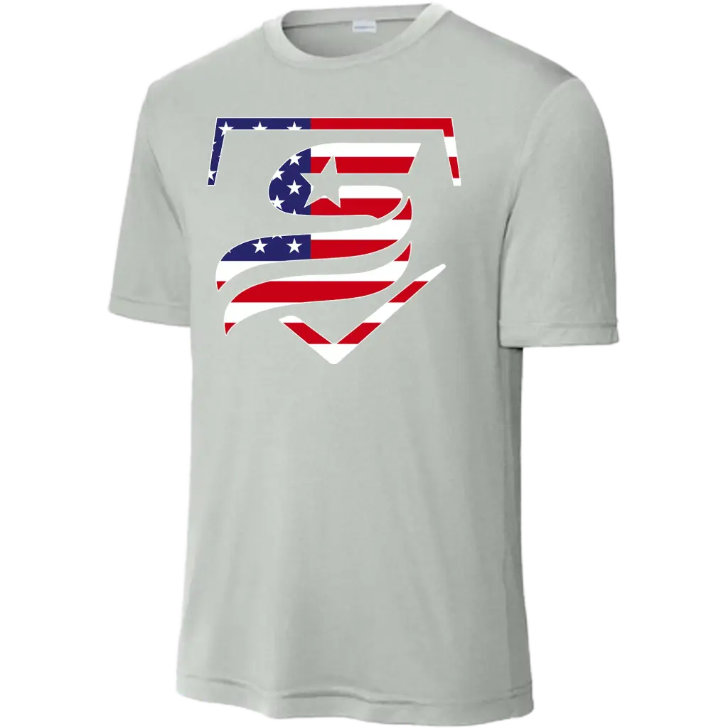USSSA American Flag Crew Neck (Blue, Youth X-Small)